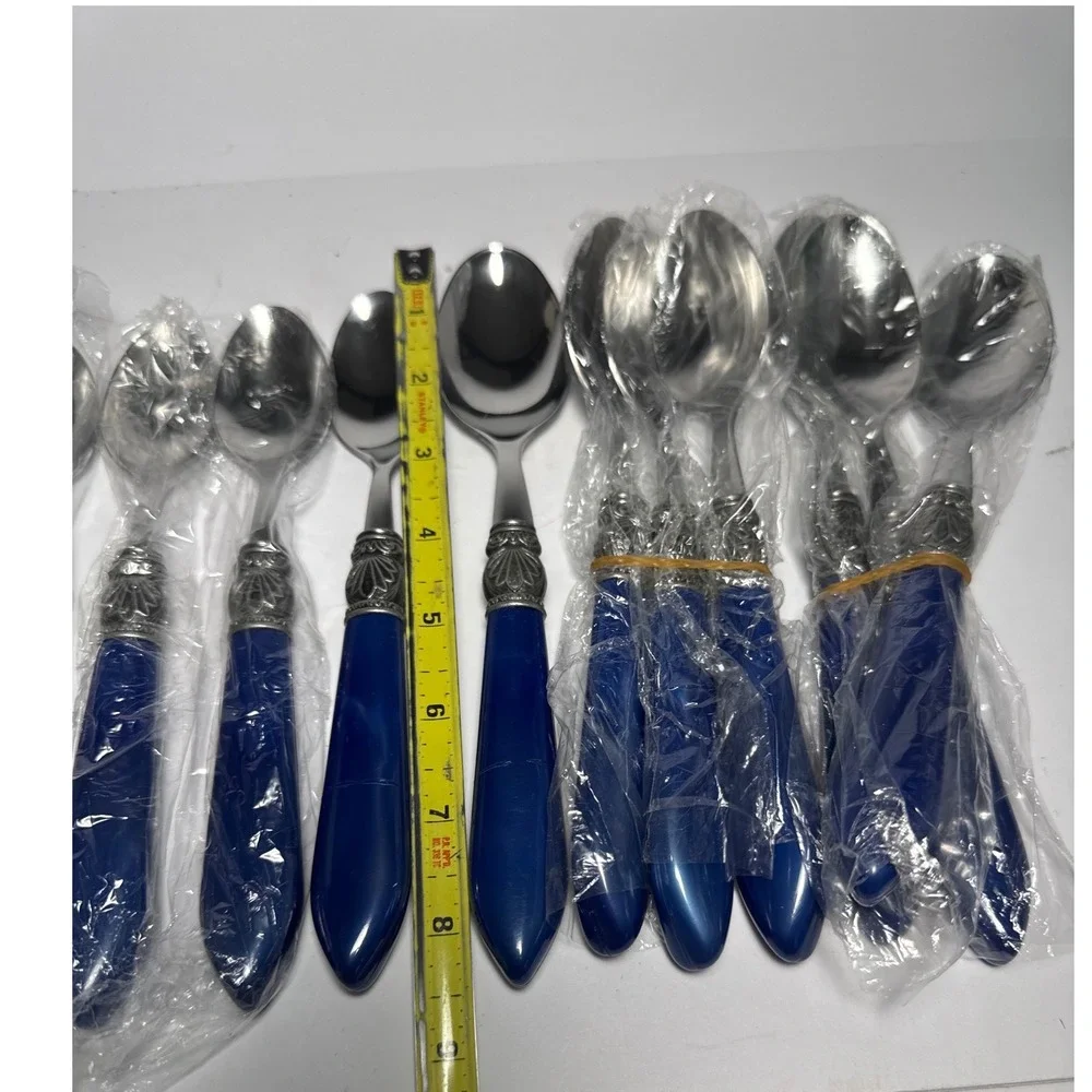 Argent Orfèvres Flatware Set 20pc Blue Silver New 18/8 Stainless Steel Service 4